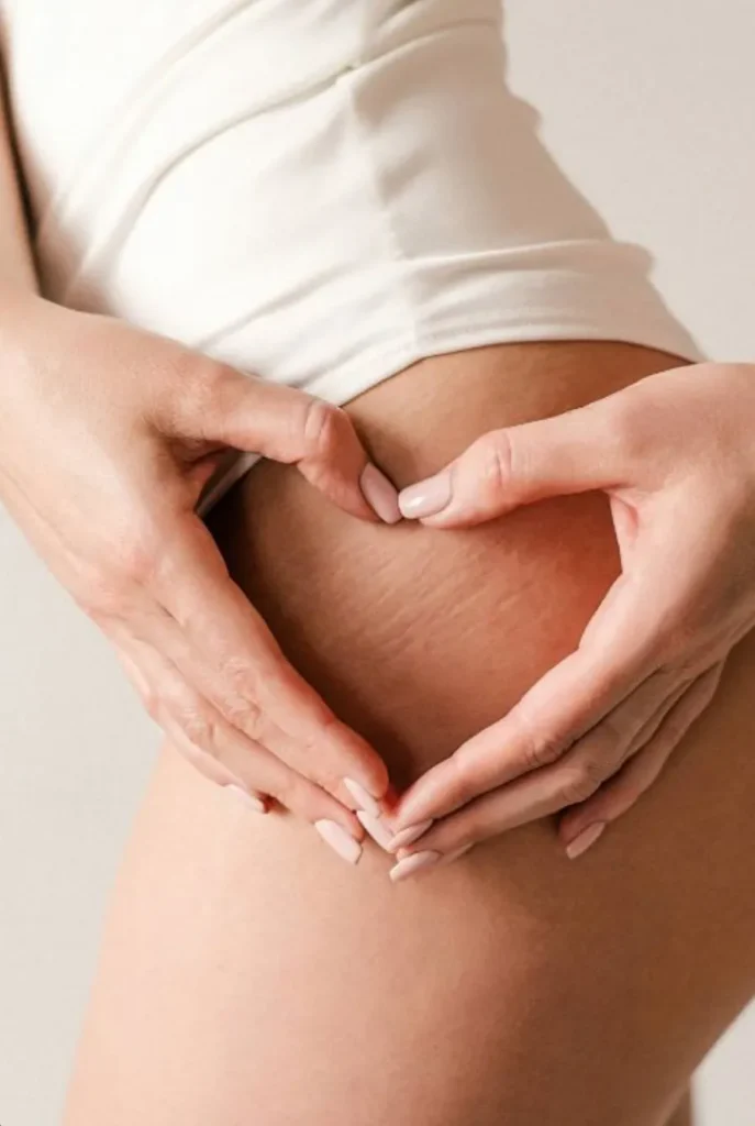 Deux mains formant un coeur autour d'une vergeture